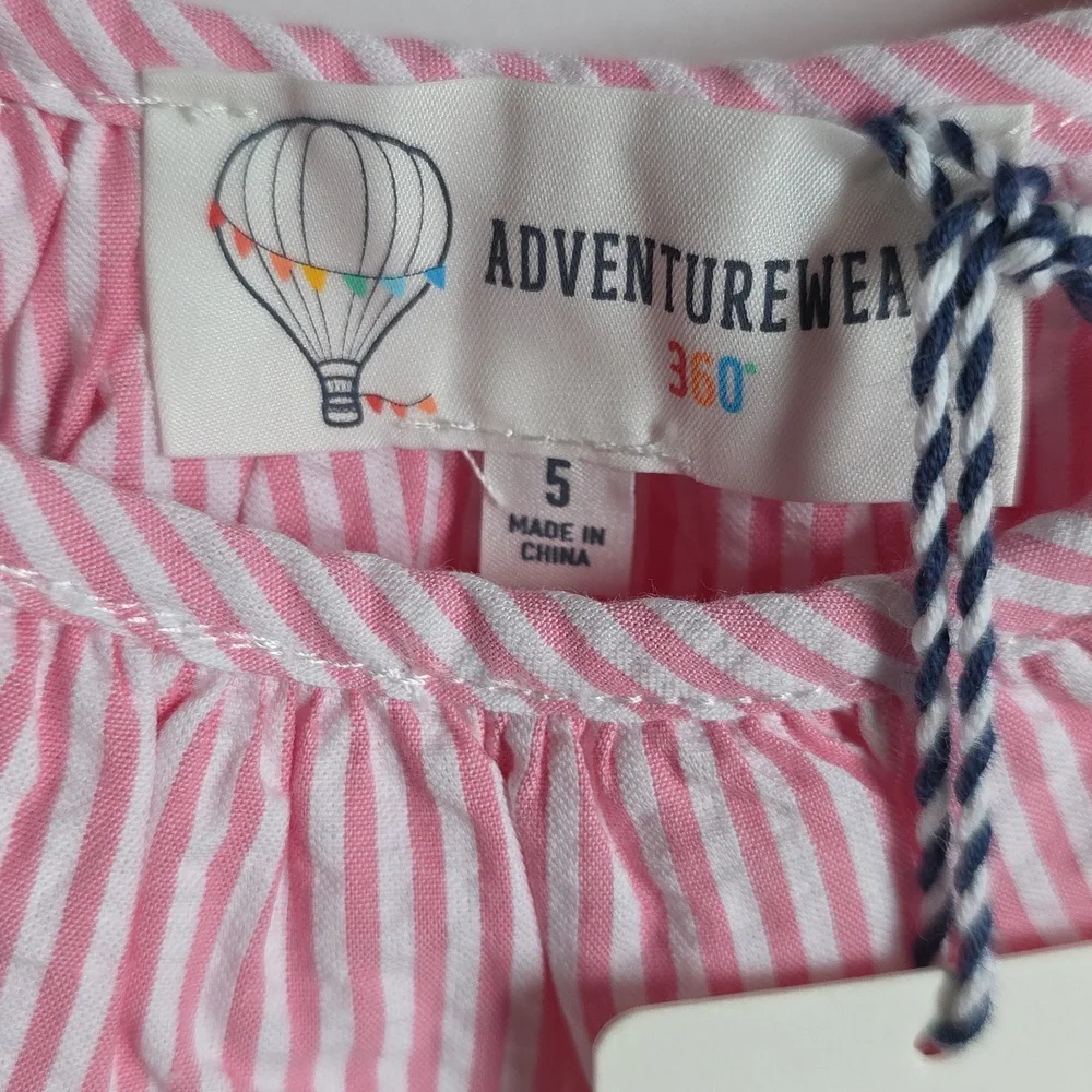 Adventurewear360 Pink Seersucker And Ruffled Lace Outfit Kids Size 5 NWT - Picture 4 of 9